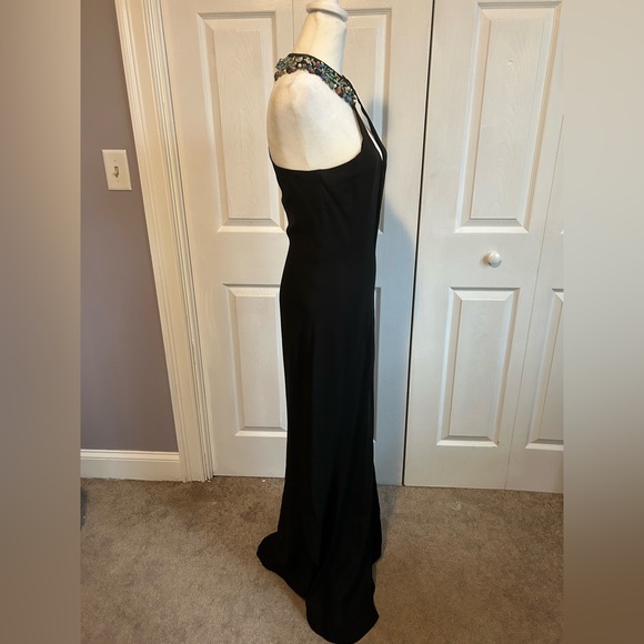 Emporio Armani Black Sequin Sleeveless Halter Gown - Picture 4 of 16